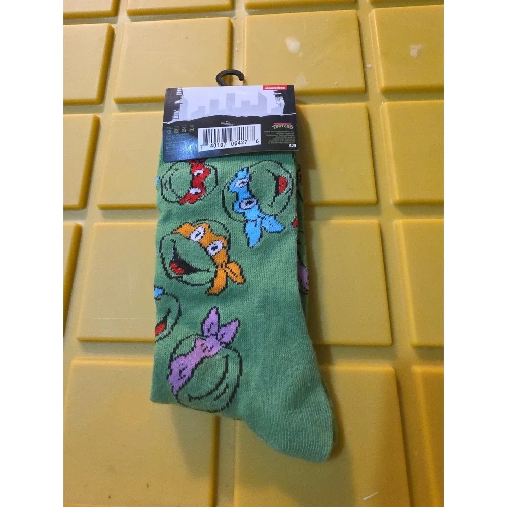 Teenage Mutant Ninja Turtles Crew Socks Size 6-12 Nickelodeon‎ Green